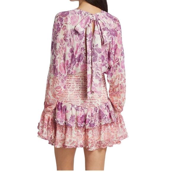 HEMANT & NANDITA Floral Ruffle Minidress size M - Picture 2 of 13